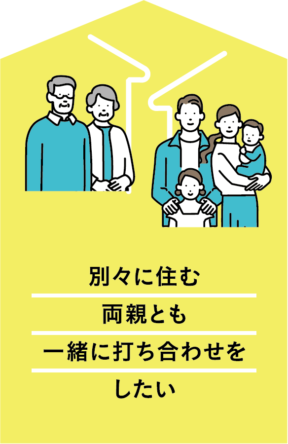 別々に住む両親とも一緒に打ち合わせをしたい