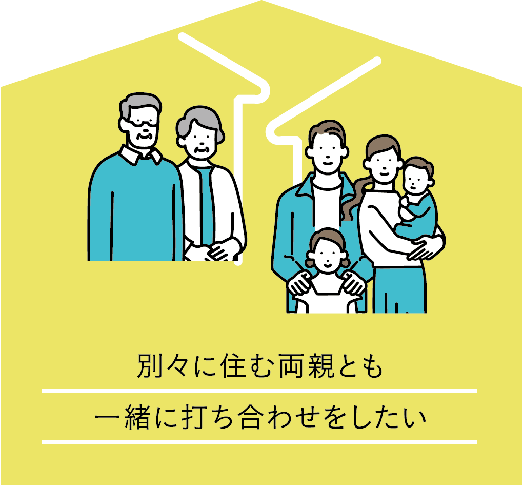 別々に住む両親とも一緒に打ち合わせをしたい