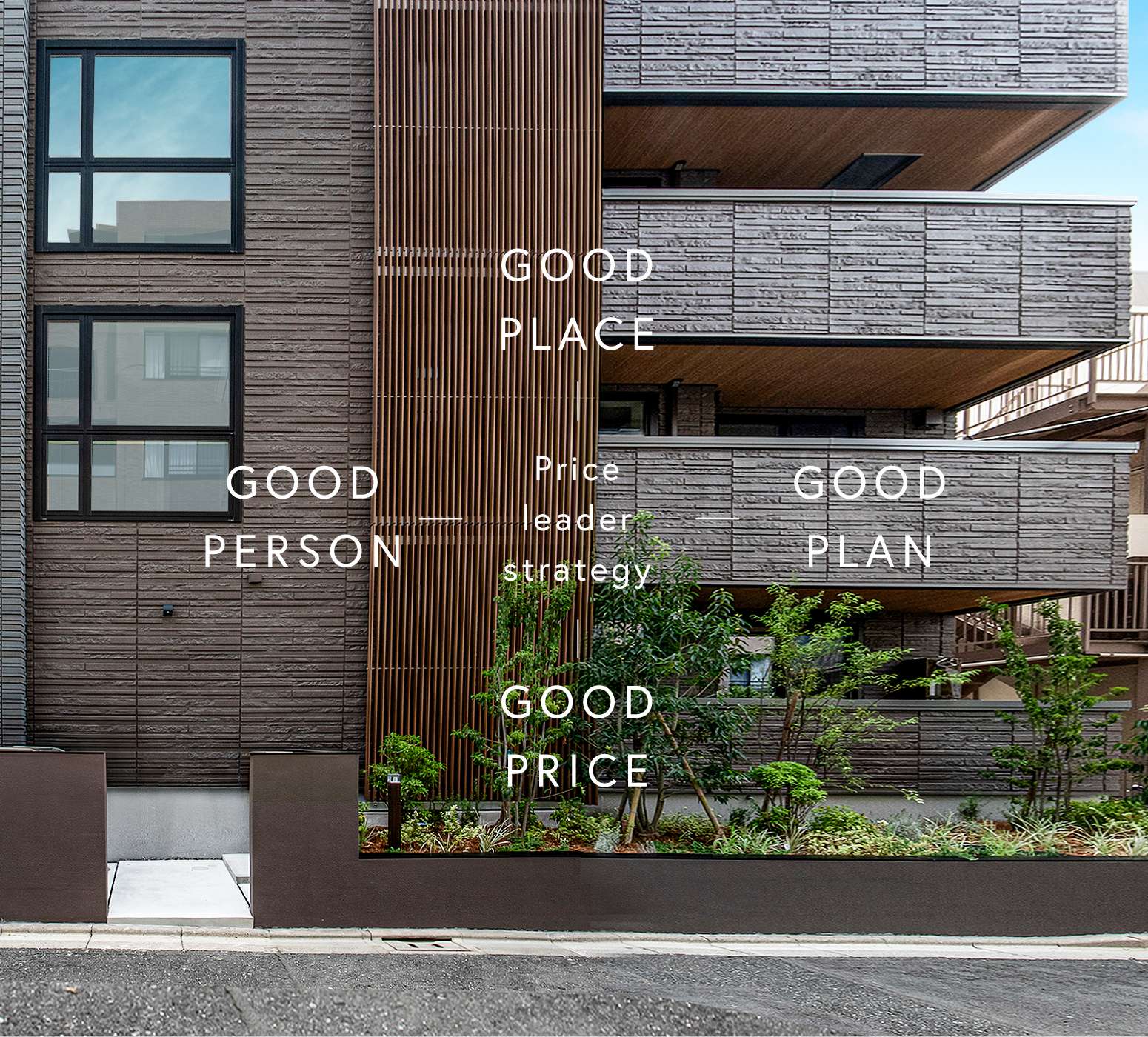 Price leader strategy GOOD PLACE GOOD PERSON GOOD PLAN GOOD PRICE