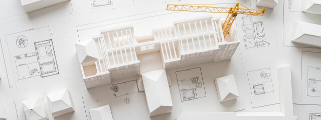 建築図面と住宅模型