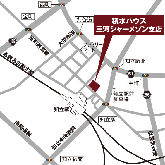三河シャーメゾン支店周辺地図