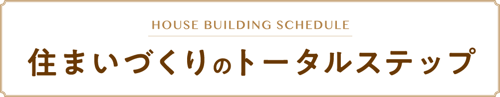 住まいづくりのトータルステップ