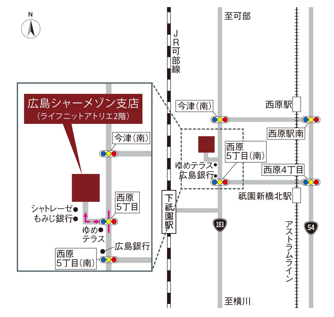 広島シャーメゾン支店周辺地図
