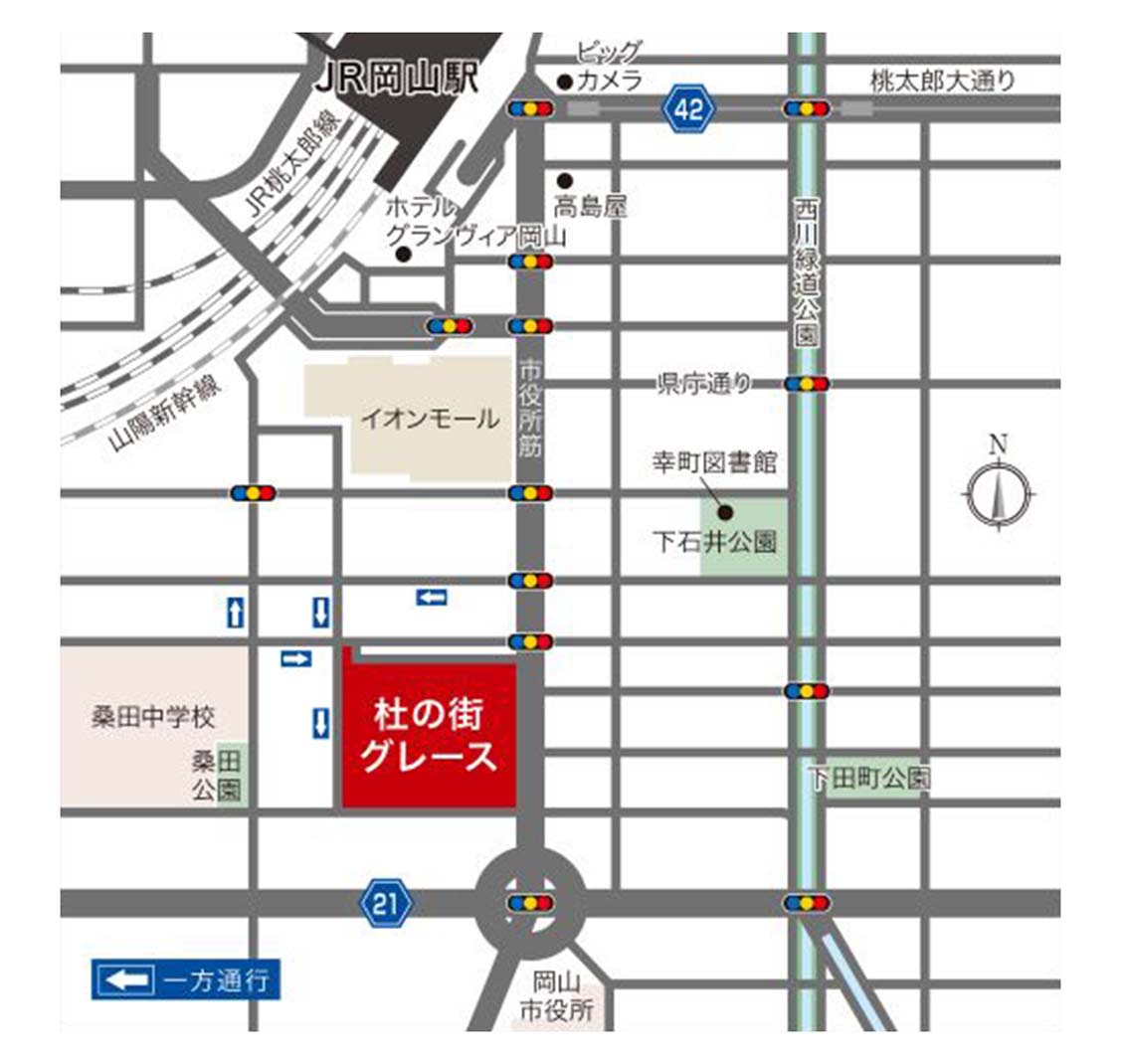 岡山シャーメゾン支店周辺地図