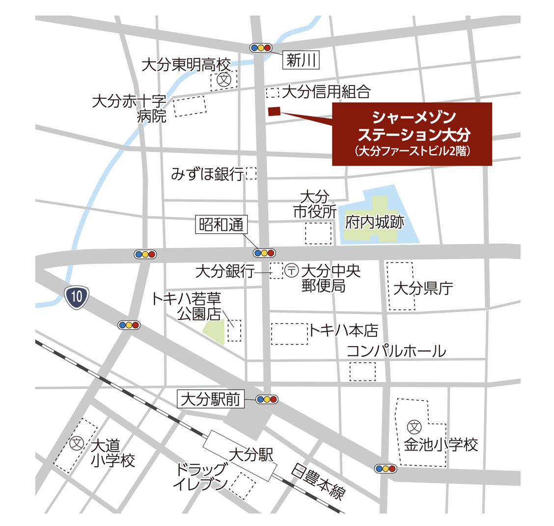 シャーメゾンステーション大分周辺地図