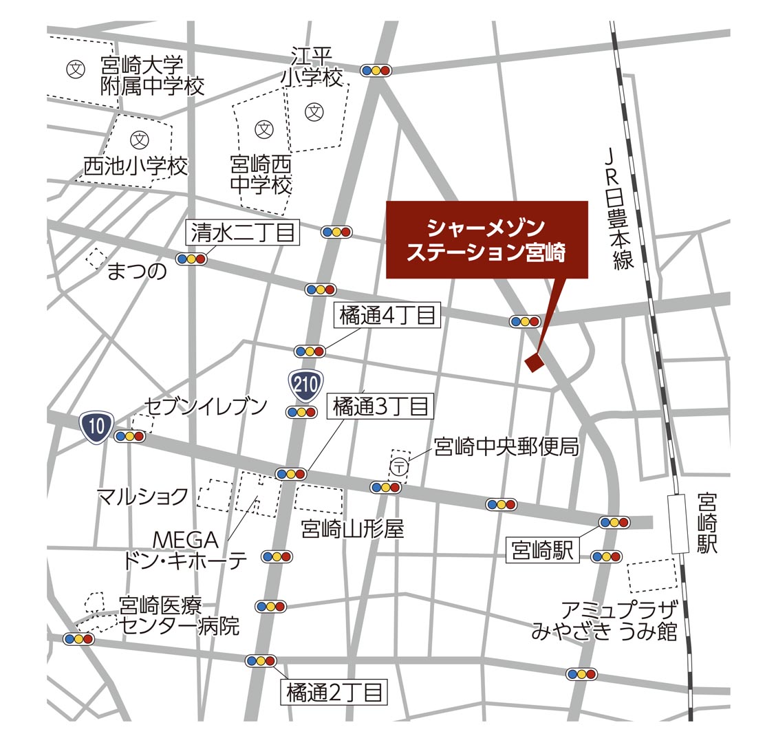 シャーメゾンステーション宮崎周辺地図